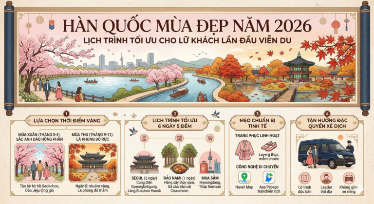HÀN QUỐC MÙA ĐẸP NĂM 2026: LỊCH TRÌNH TỐI ƯU CHO LỮ KHÁCH LẦN ĐẦU VIỄN DU