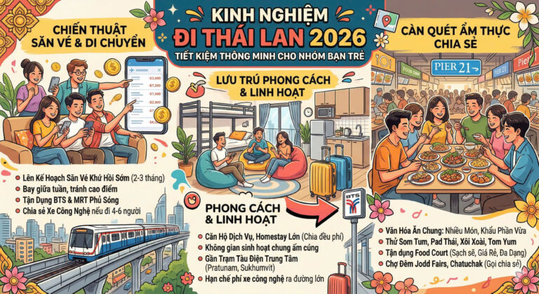 KINH NGHIỆM ĐI THÁI LAN 2026 TIẾT KIỆM THÔNG MINH CHO NHÓM BẠN TRẺ